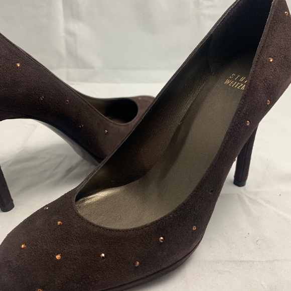 NWD Dotsnice Stuart Weitzman 8 M brown cola suede - Picture 4 of 8